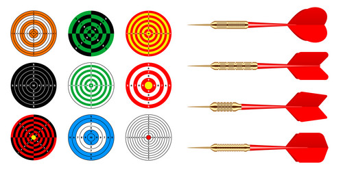 paper targets with dart arrows shooting range vector