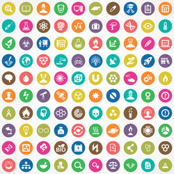 Science 100 icons universal set for web and ui vector