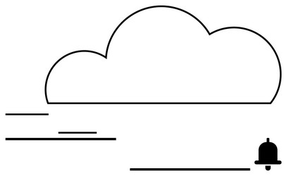 cloud with notification bell symbolizing alerts vector image