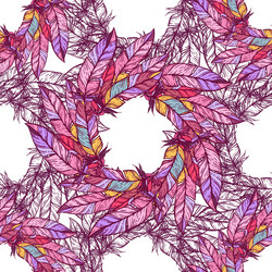seamless pattern in boho style round kaleidoscope vector image