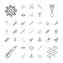 25 sharp icons Royalty Free Vector Image - VectorStock
