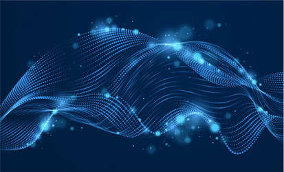 3d particles mesh array sound wave flowing over vector image