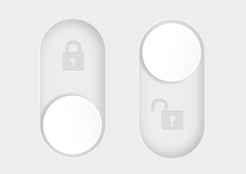 blocked and unlocked toggle switch buttons vector image