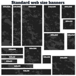 empty box standard size web banners blank set vector