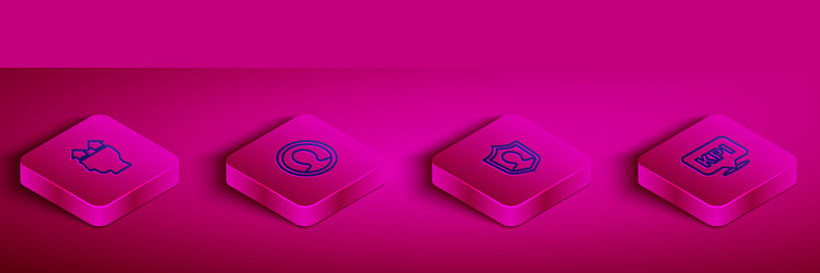 set isometric line user of man create account vector image