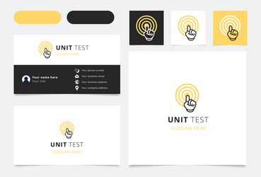 unit test logo design with editable slogan vector