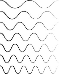 wavy billow zigzag line element set lines vector image