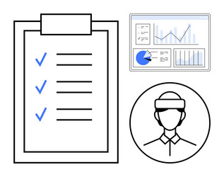 checklist with progress indicators data analytics vector image