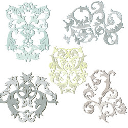 damask pattern elements set vector image