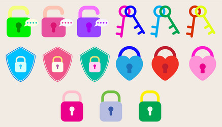 collection padlock data protection safety vector