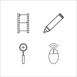 design and studio simple linear icon setsimple vector image