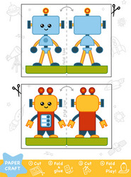 education paper crafts for children robots vector