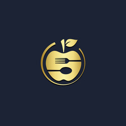 Golden Apple Logo - Fresh Fruit Vector Image