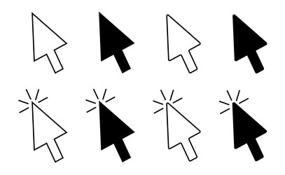 set of computer mouse cursor icons vector image