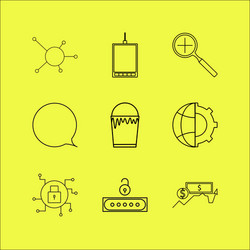 web linear icon set simple outline icons vector image