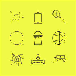 Web linear icon set simple outline icons vector