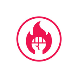 Fire fist logo revolution protest vector