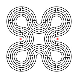 rgb abstract maze labyrinth with entry and exit vector image