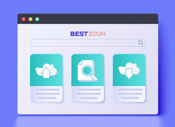 Set document with search cloud upload vector