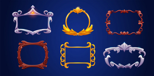 fantasy game ui frame for avatar or menu banner vector image