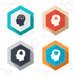 Head with brain icon male human symbols vector