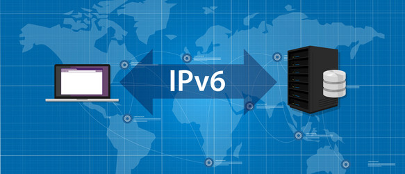 ipv6 internet protocol version 6 connection server vector image