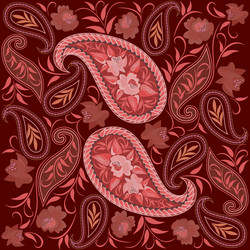 Paisley Poppy Floral Pattern Vector Image