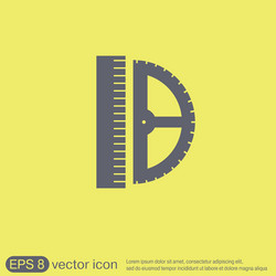 ruler and protractor characters geometry vector image