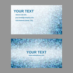 Blue triangle mosaic business card template design vector