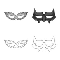isolated object of hero and mask symbol set vector image