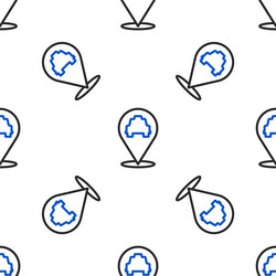 Line map pointer with taxi icon isolated seamless vector