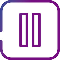pause video content button gradient style icon vector image