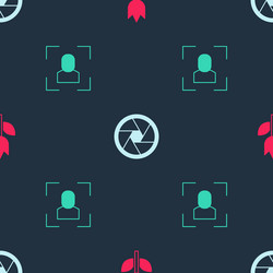 set photo mode macro camera shutter and focus vector image