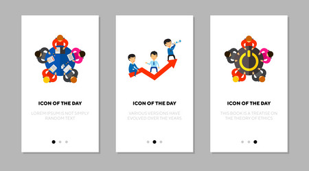 Plan and strategy concept flat icon set Royalty Free Vector