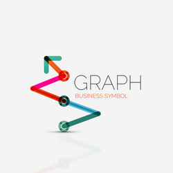 abstract logo idea linear chart or graph vector image