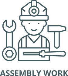 Assembly work line icon linear concept vector