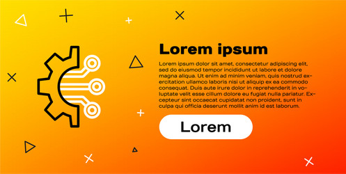 line algorithm icon isolated on yellow background vector image