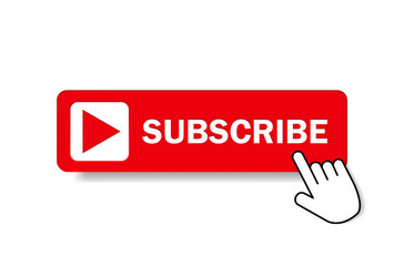 Red Subscribe Button with Cursor vector image