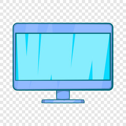 Computer monitor icon in cartoon style vector