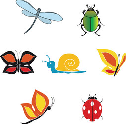 Cartoon insect collection set Royalty Free Vector Image