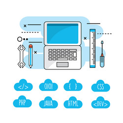 set webside code programmer technology vector image
