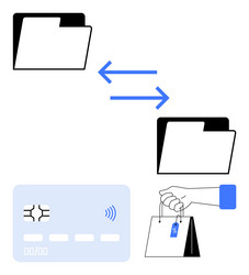 digital file sharing and secure payment vector image