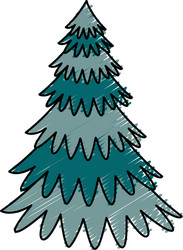 Pine tree plant line style icon Royalty Free Vector Image