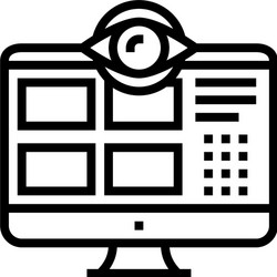 Security computer application line icon vector