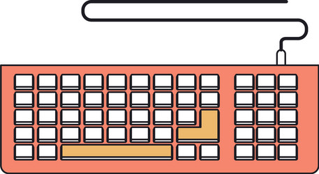 silhouette color section of computer keyboard vector