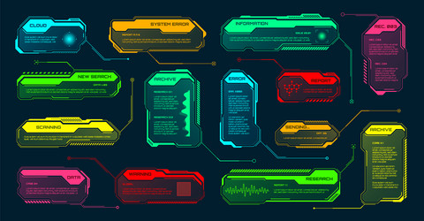 futuristic hud or ui elements sci-fi user vector image