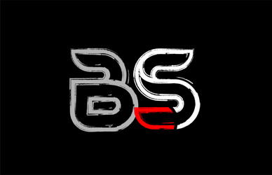 Grunge white red black alphabet letter bs b s vector