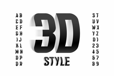 three-dimensional style font design 3d alphabet vector image