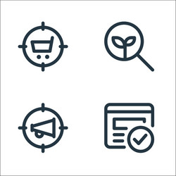 Web apps seo line icons linear set quality vector