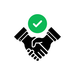 commitment with black handshake or shakehand icon vector